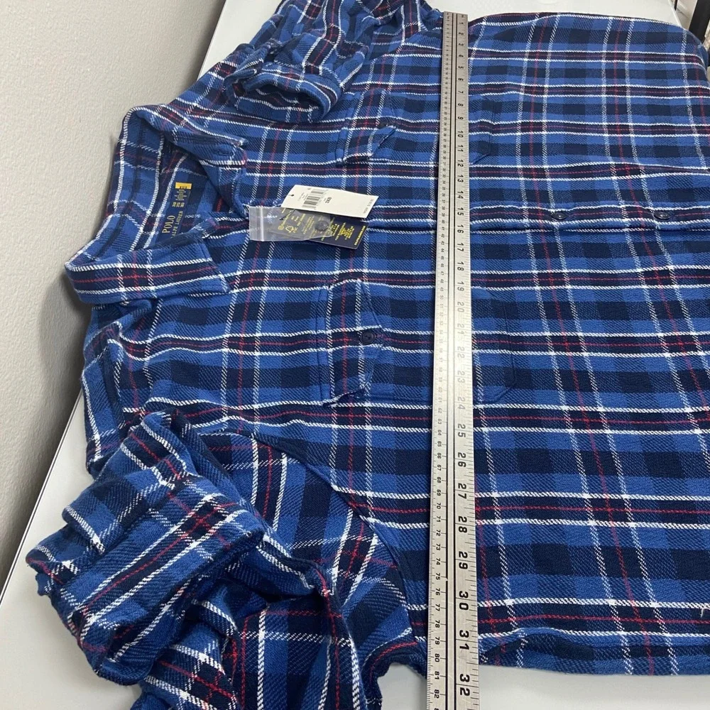 Polo Ralph Lauren Mens‎ 3XB Blue Plaid Flannel Workshirt NWT Preppy